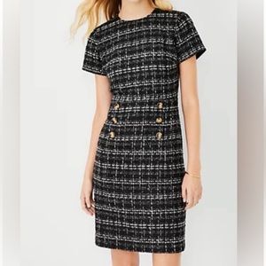 NWT Ann Taylor Petite Tweed Sheath Dress 00P